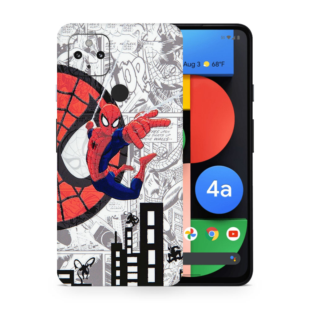 Pixel 4A 5G Spiderman Comic 3D Skin WrapitSkin The Ultimate Protection