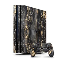 Playstation 4 pro black gold fusion art skin wrapitskin