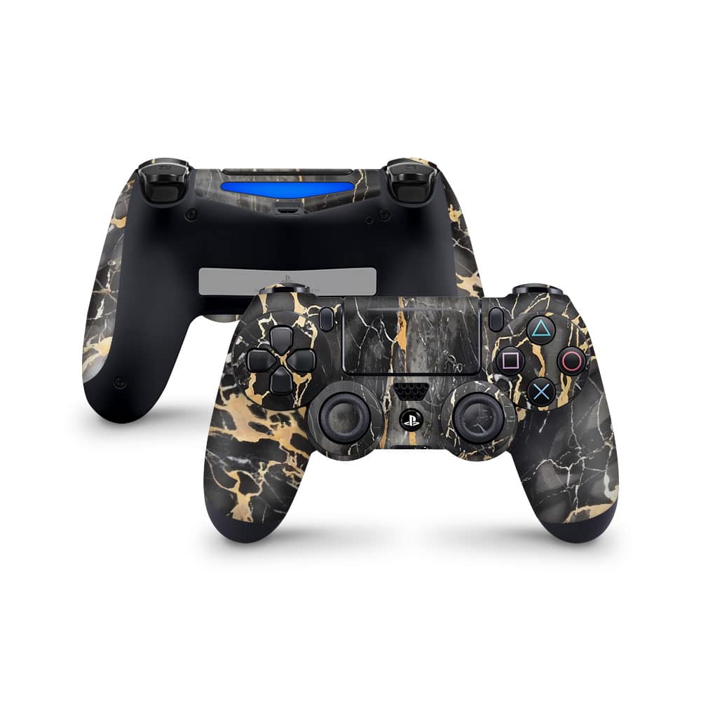 Playstation 4 controller black gold fusion art skin | wrapitskin
