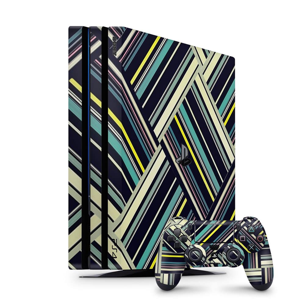 Playstation 4 pro striped abstract skin wrapitskin