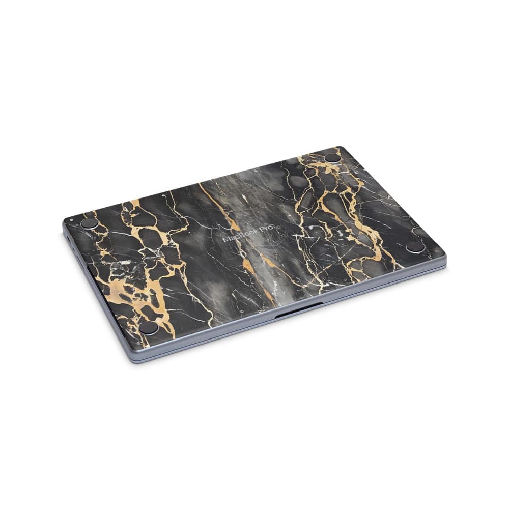 Macbook pro 16'' (m2,2023) black gold fusion art skin | wrapitskin