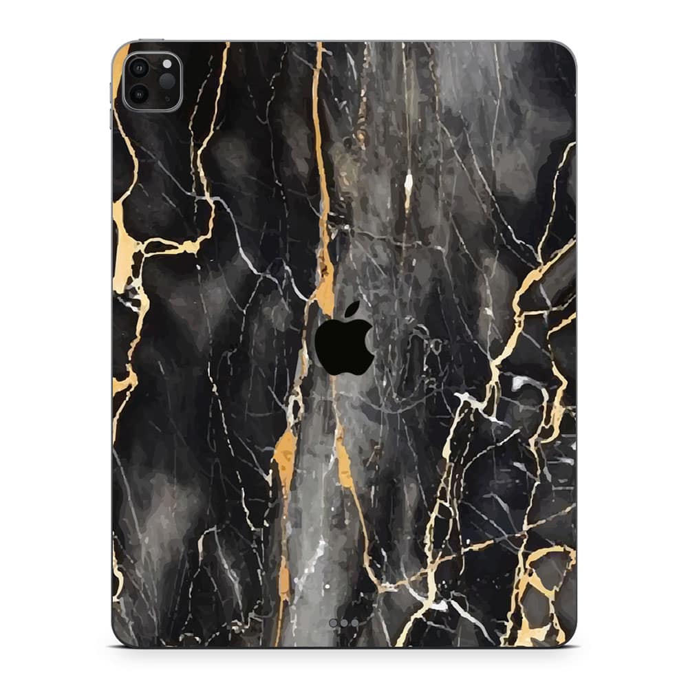 Ipad pro 12. 9'' (gen 5,2021) black gold fusion art skin | wrapitskin