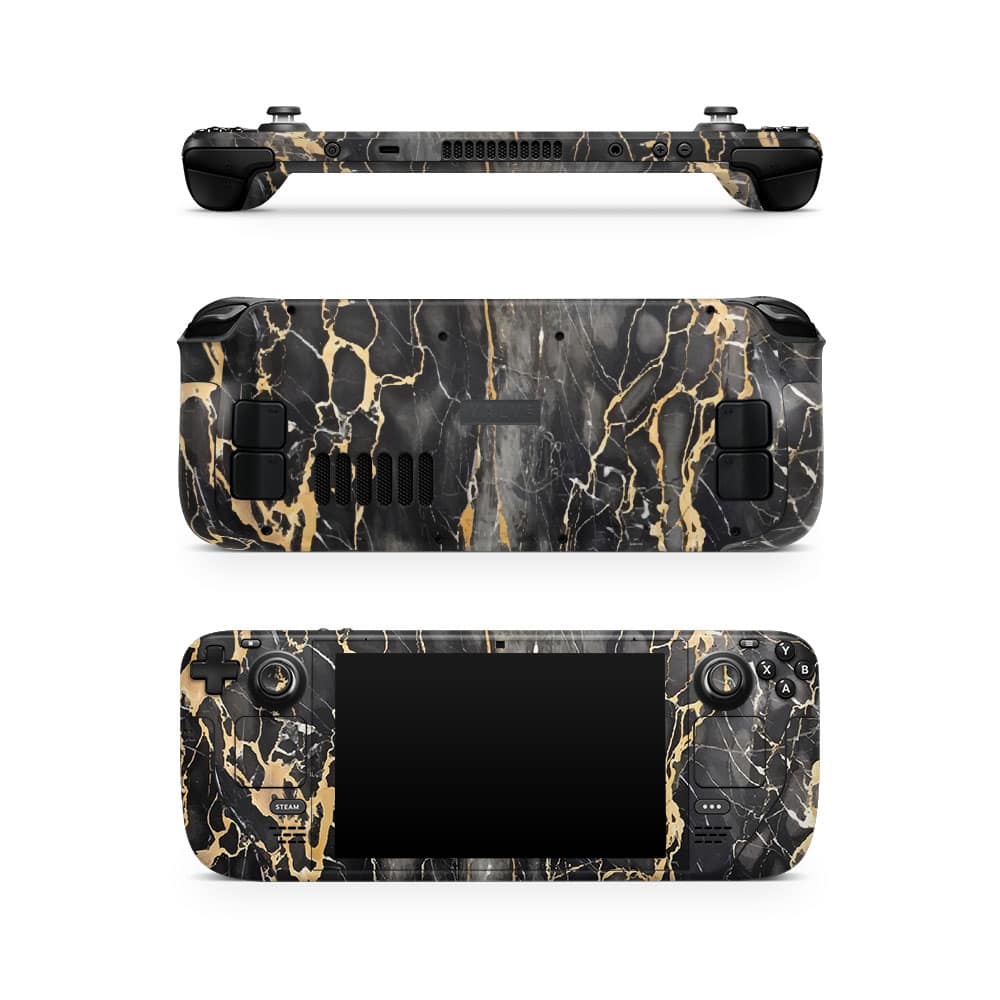Steam deck black gold fusion art skin | wrapitskin