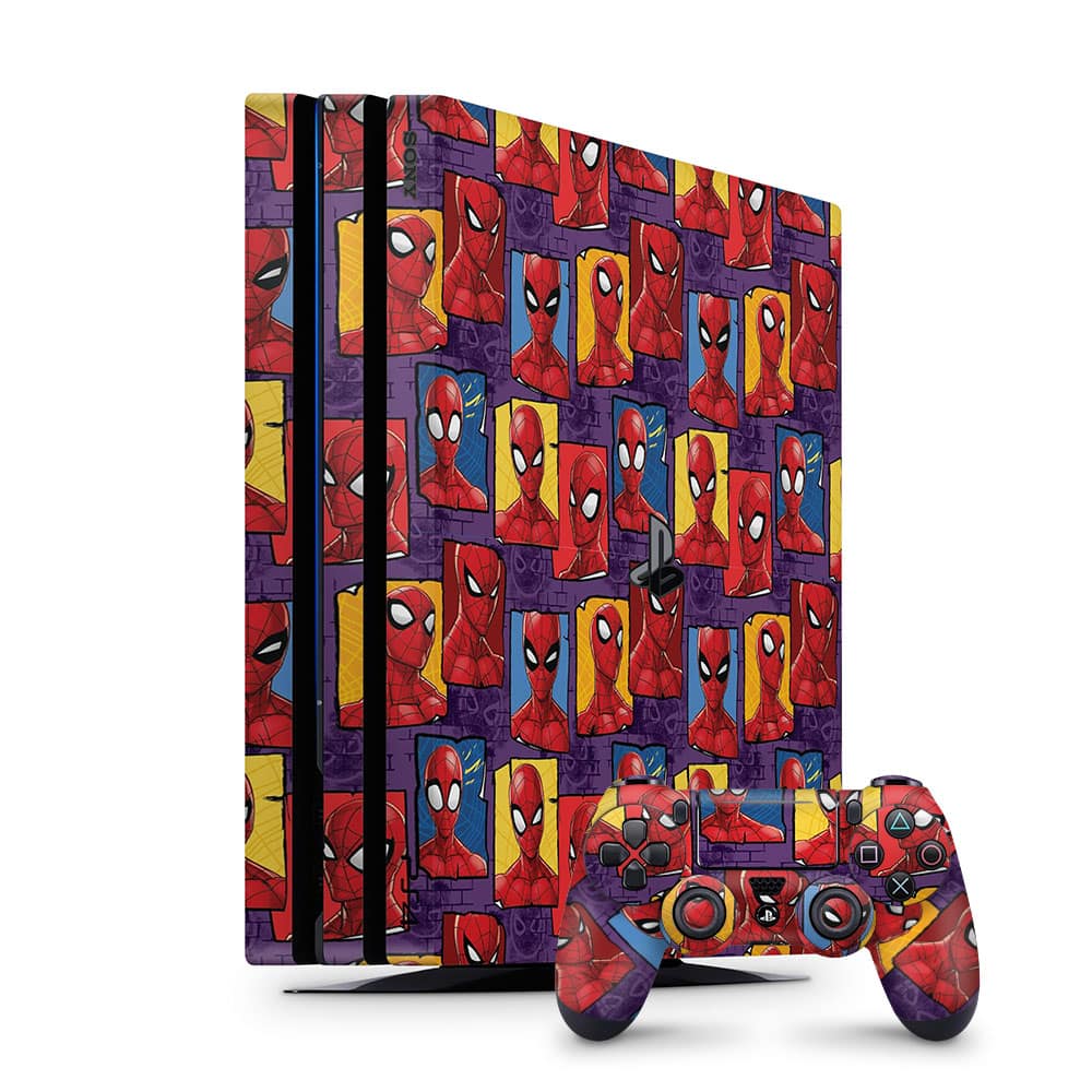 Playstation 4 pro spidey's world skin wrapitskin