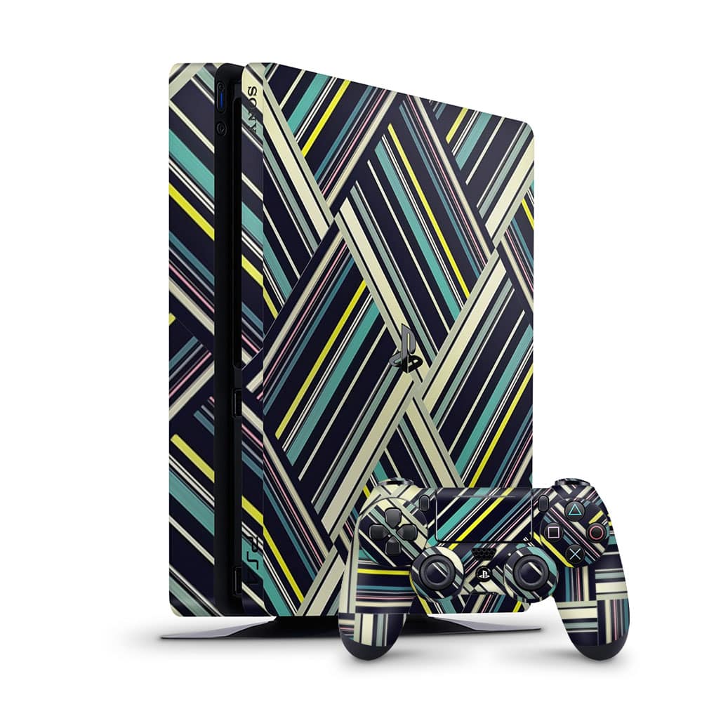 Playstation 4 slim striped abstract skin wrapitskin