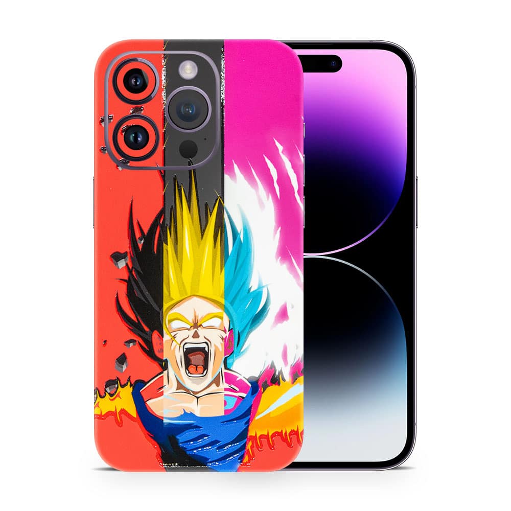 Iphone 14 pro max angry goku 3d skin wrapitskin