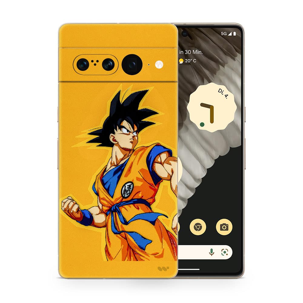 Pixel 7 pro goku yellow 3d skin wrapitskin