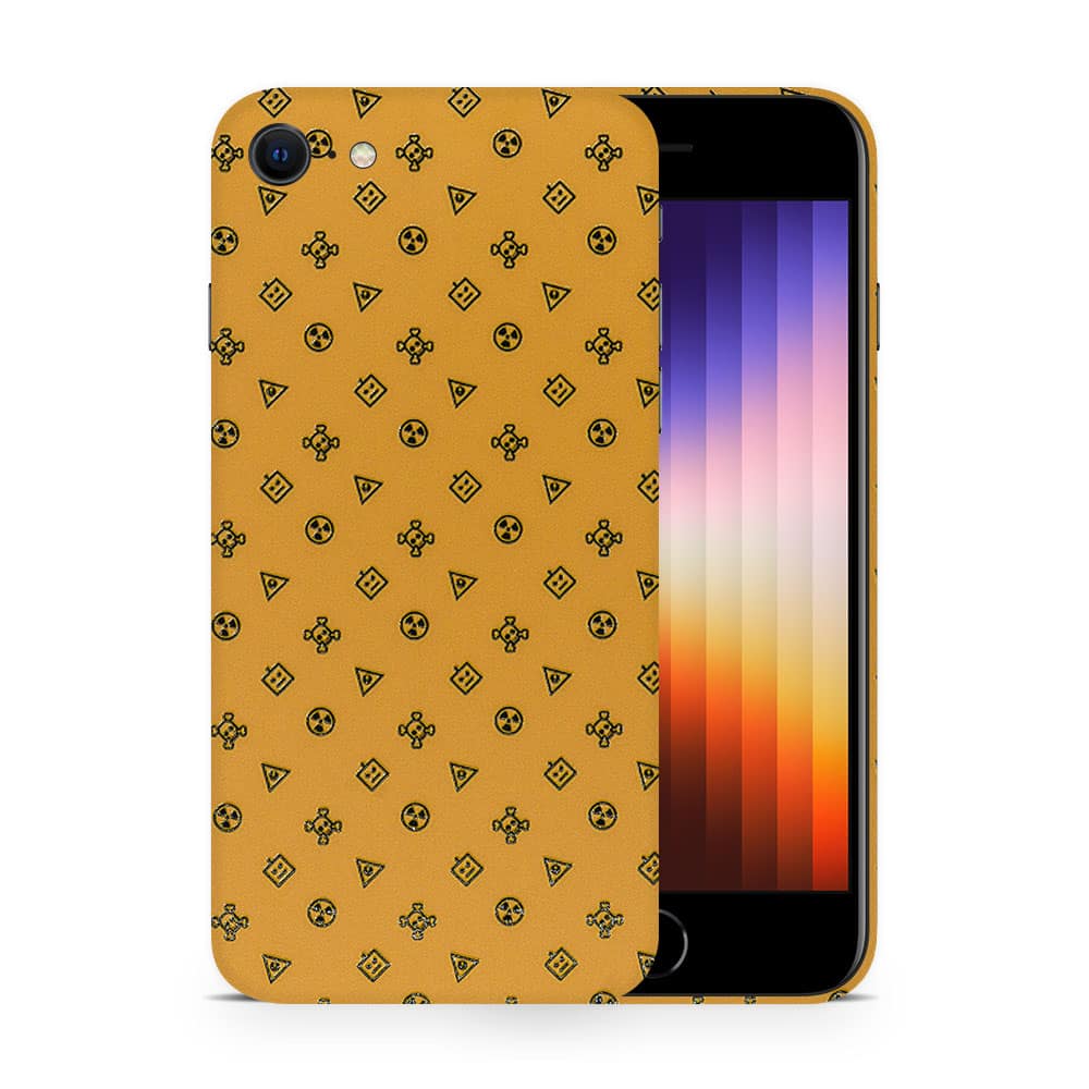Iphone se 2022 yellow danger 3d skin wrapitskin