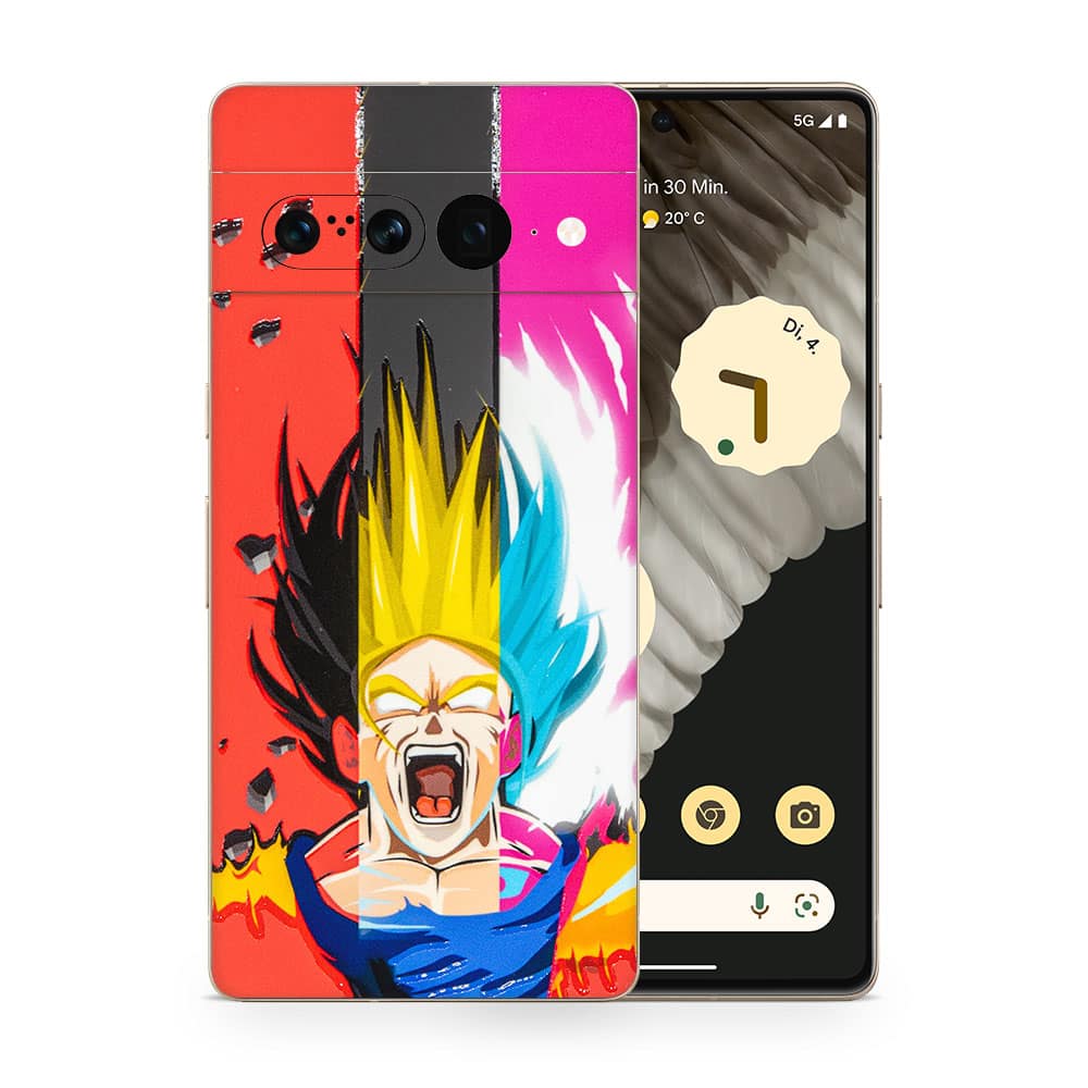 Pixel 7 pro angry goku 3d skin wrapitskin