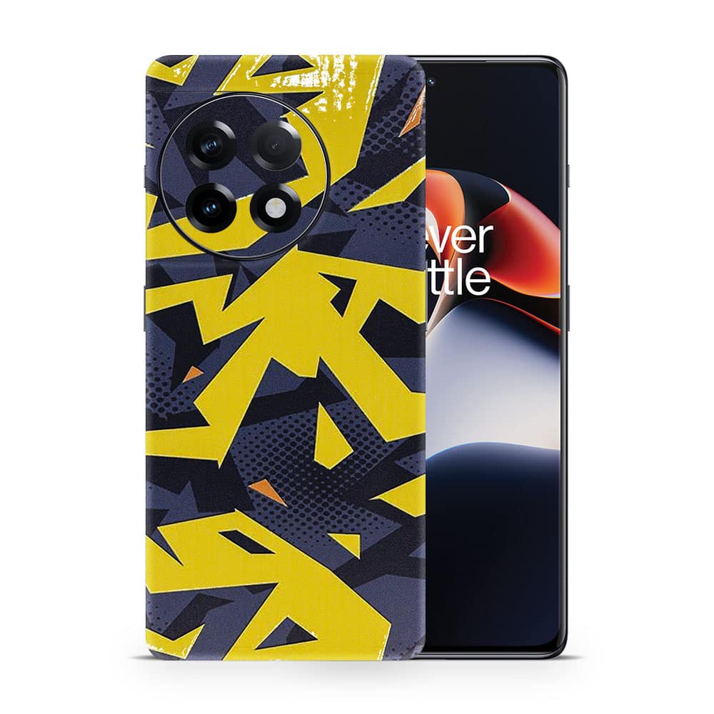 Oneplus 11r abstract yellow 3d skin wrapitskin