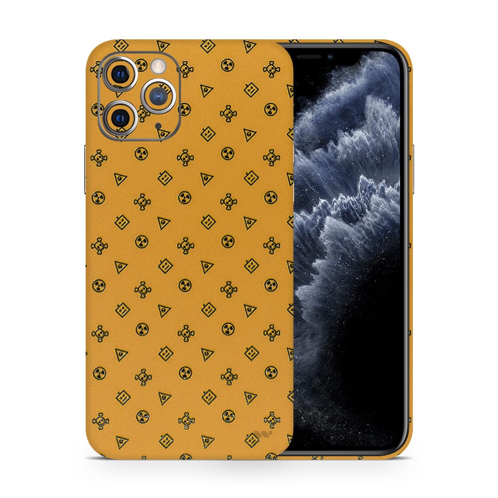 Iphone 11 pro yellow danger 3d skin wrapitskin