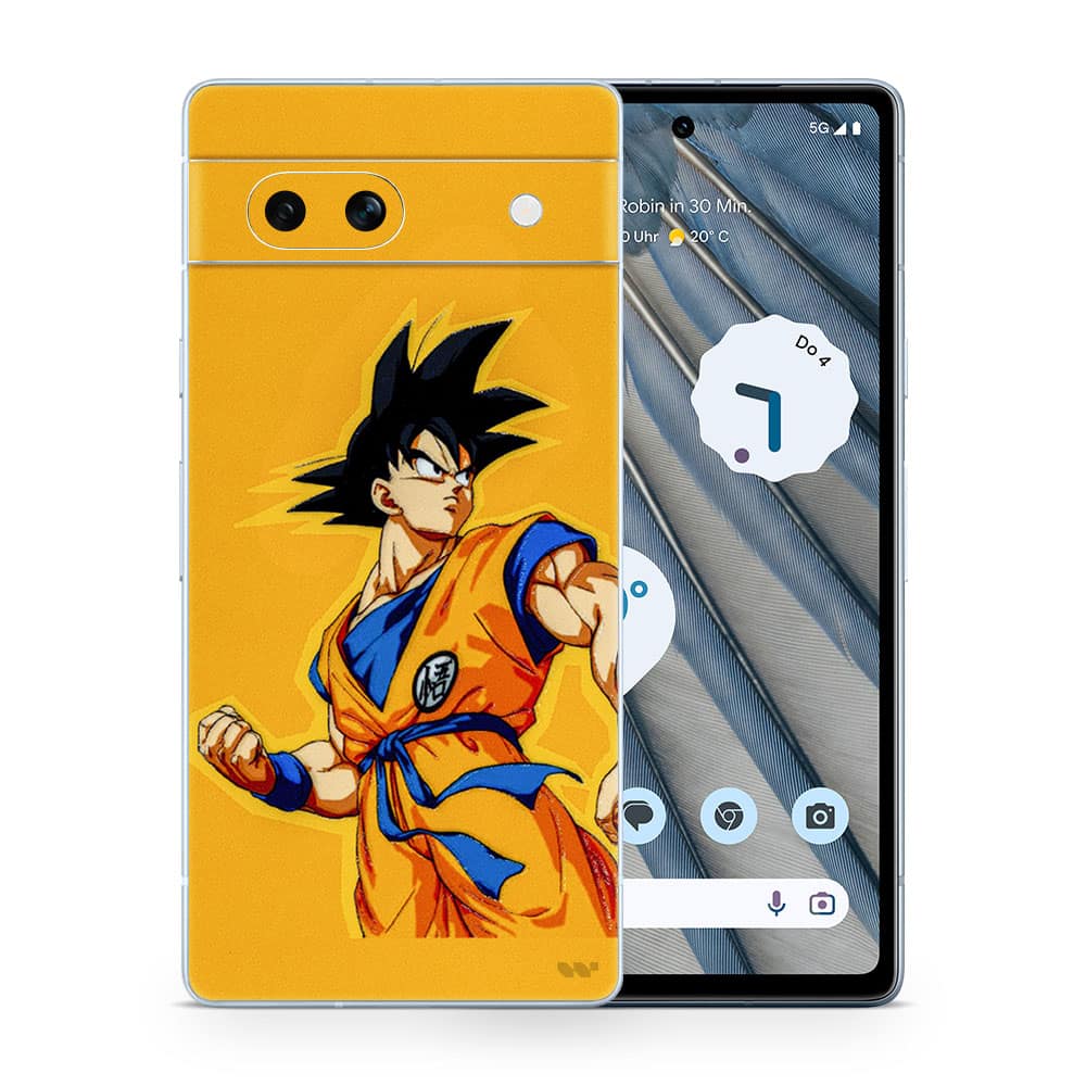Pixel 7a goku yellow 3d skin wrapitskin