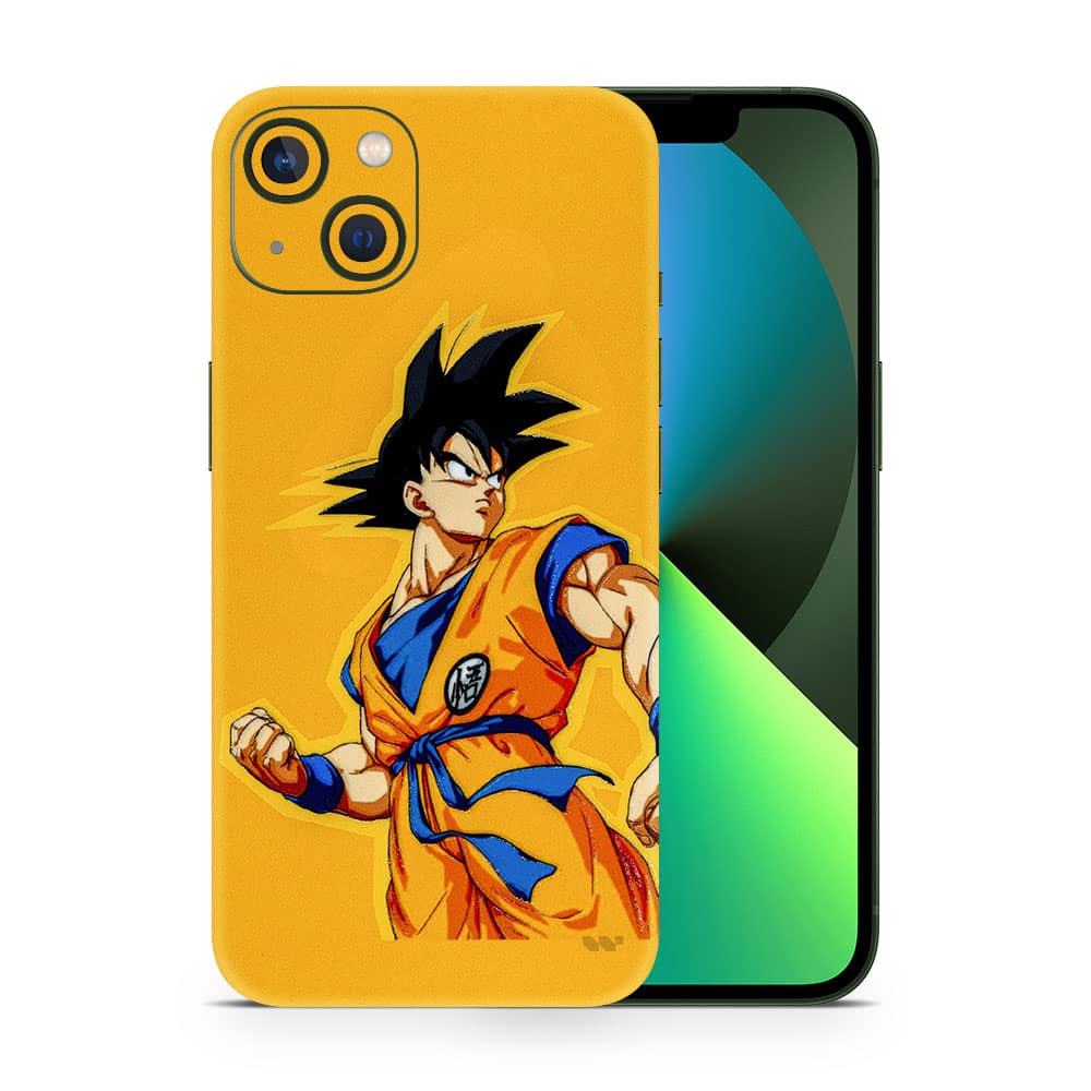 Iphone 13 mini goku yellow 3d skin wrapitskin