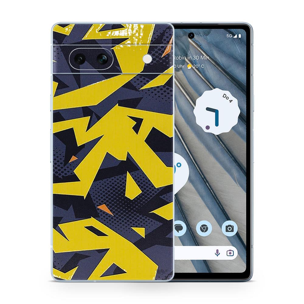 Pixel 7a abstract yellow 3d skin wrapitskin