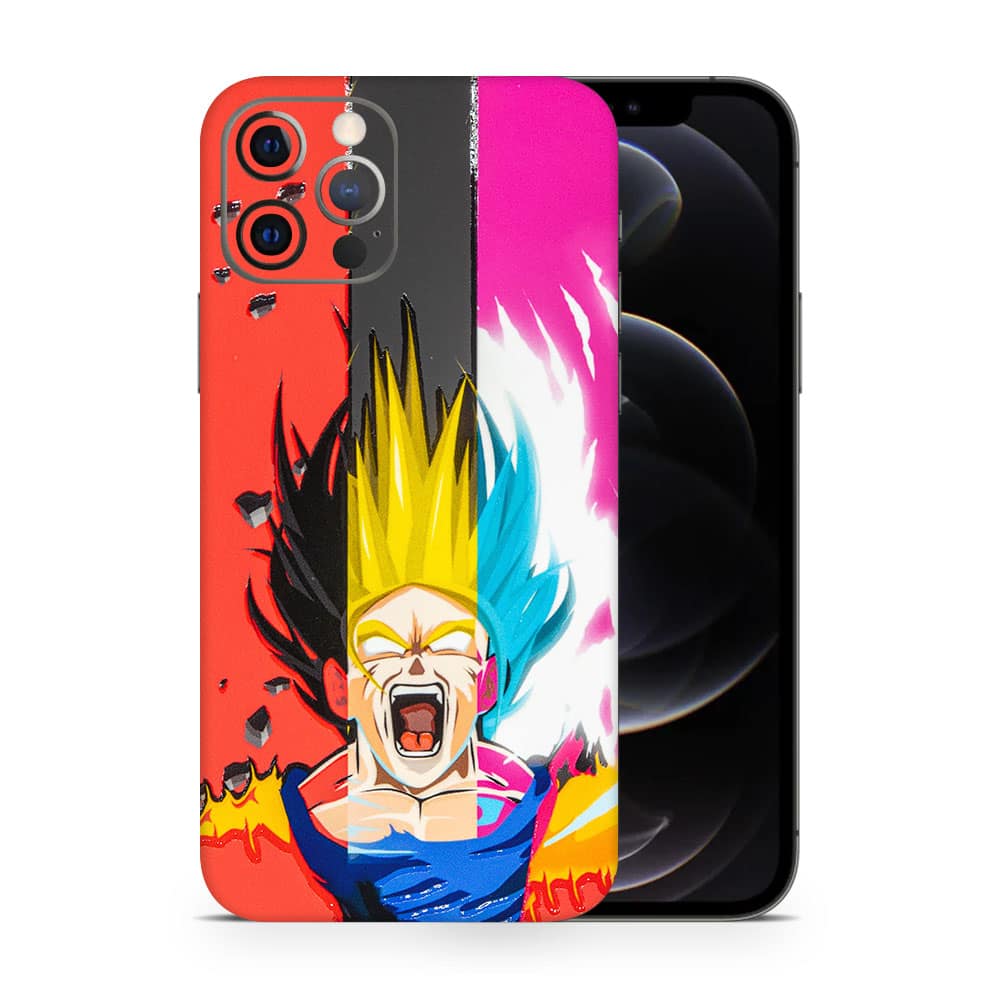 Iphone 12 pro angry goku 3d skin wrapitskin