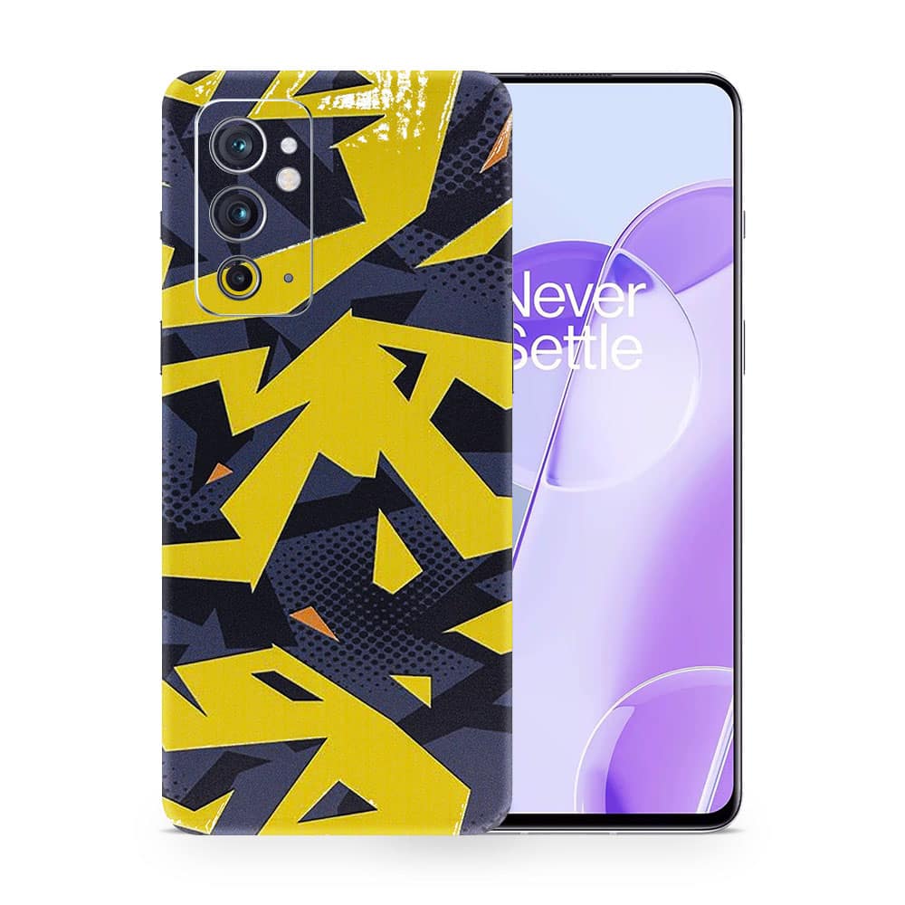 Oneplus 9rt abstract yellow 3d skin wrapitskin