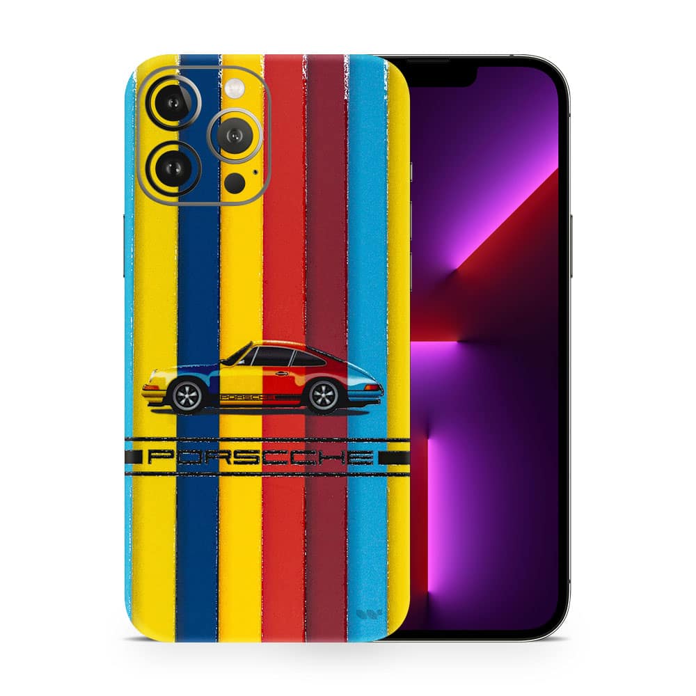 Iphone 13 pro max porsche multicolor 3d skin wrapitskin