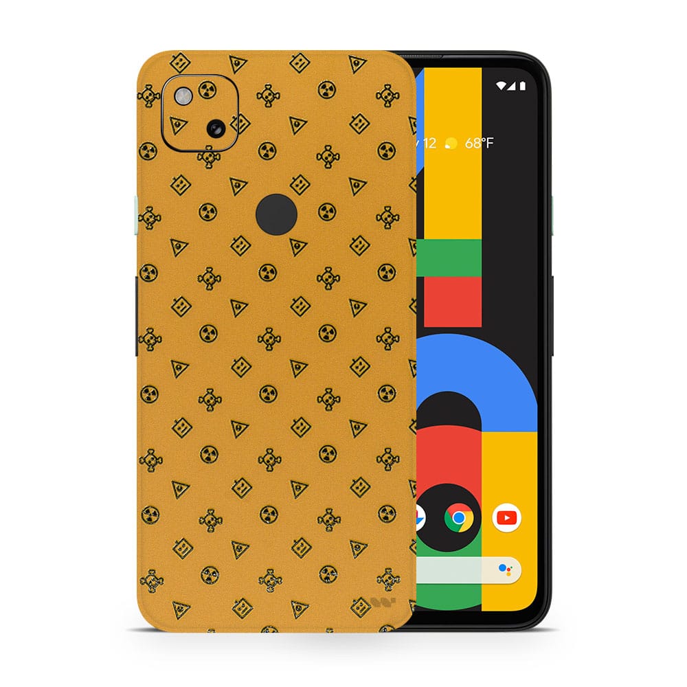 Pixel 4a yellow danger 3d skin wrapitskin