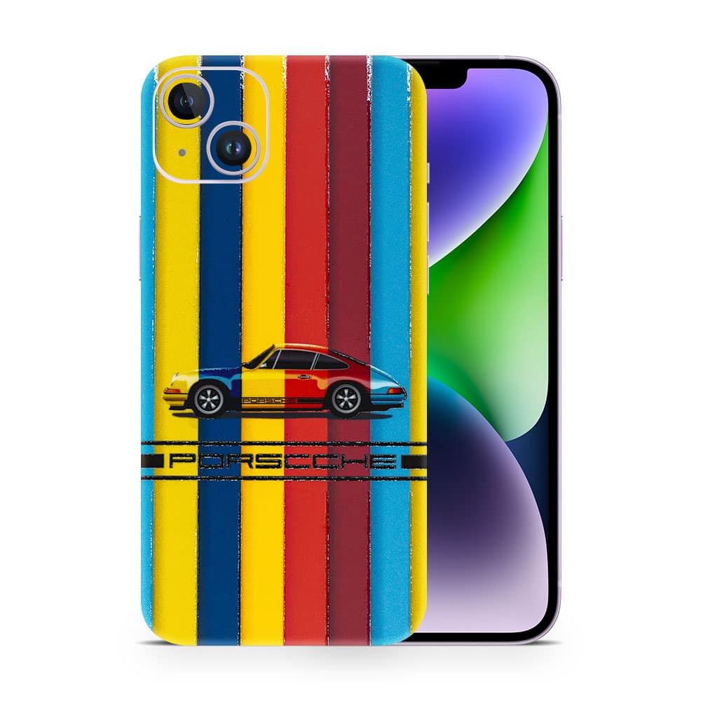 Iphone 14 plus porsche multicolor 3d skin wrapitskin
