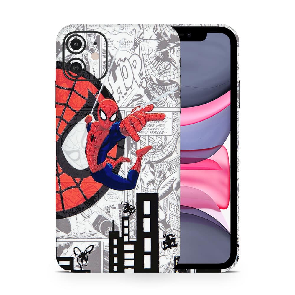 Iphone 11 spiderman comic 3d skin wrapitskin