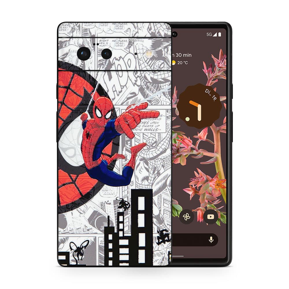 Pixel 6 spiderman comic 3d skin wrapitskin