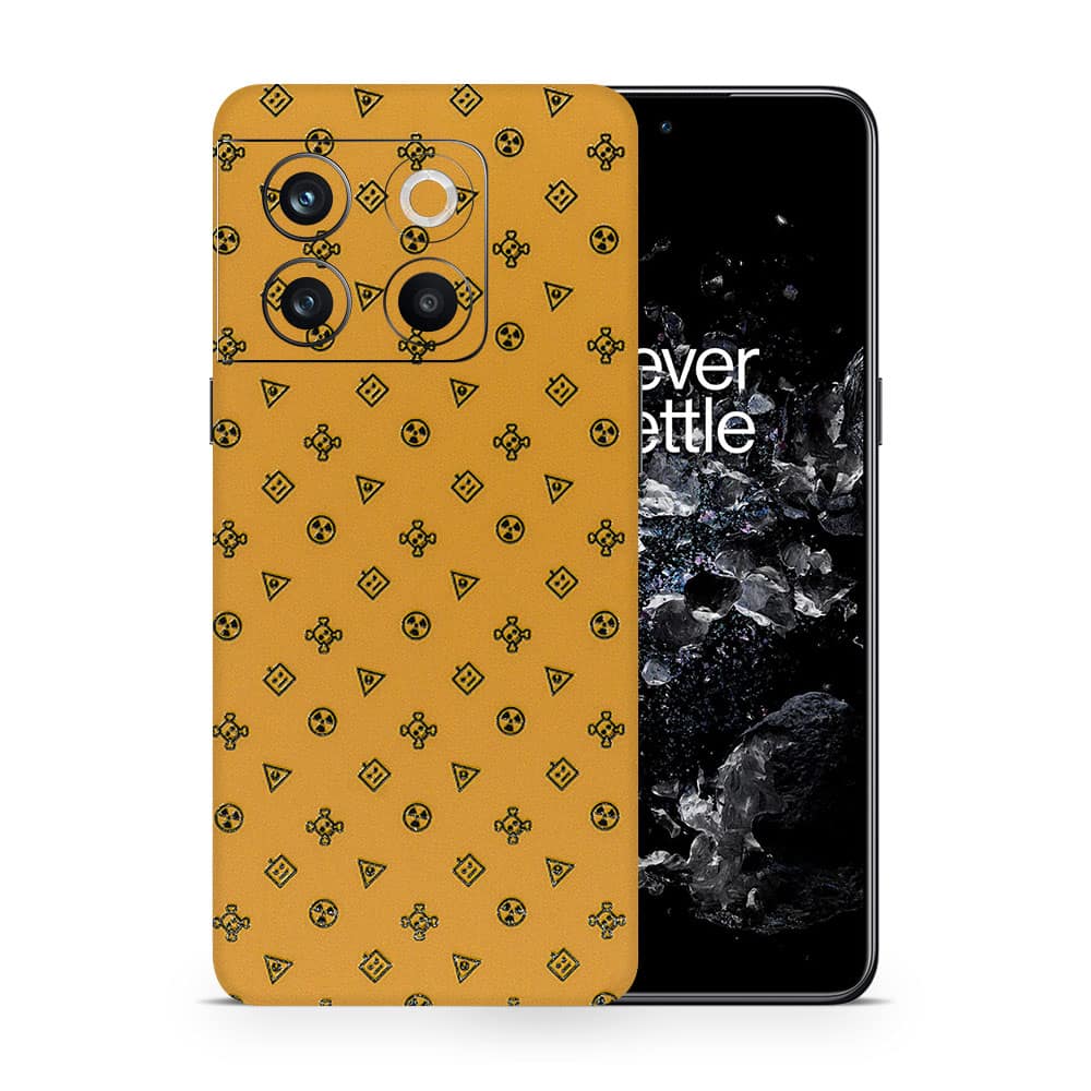 Oneplus 10t yellow danger 3d skin wrapitskin