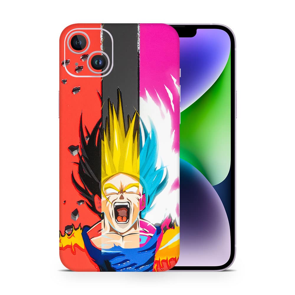 Iphone 14 plus angry goku 3d skin wrapitskin