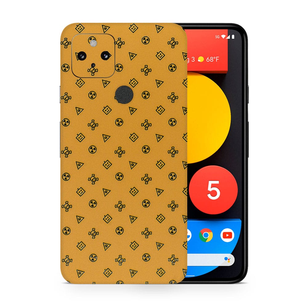 Pixel 5 yellow danger 3d skin wrapitskin