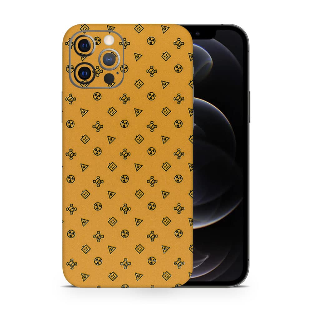 Iphone 12 pro yellow danger 3d skin wrapitskin