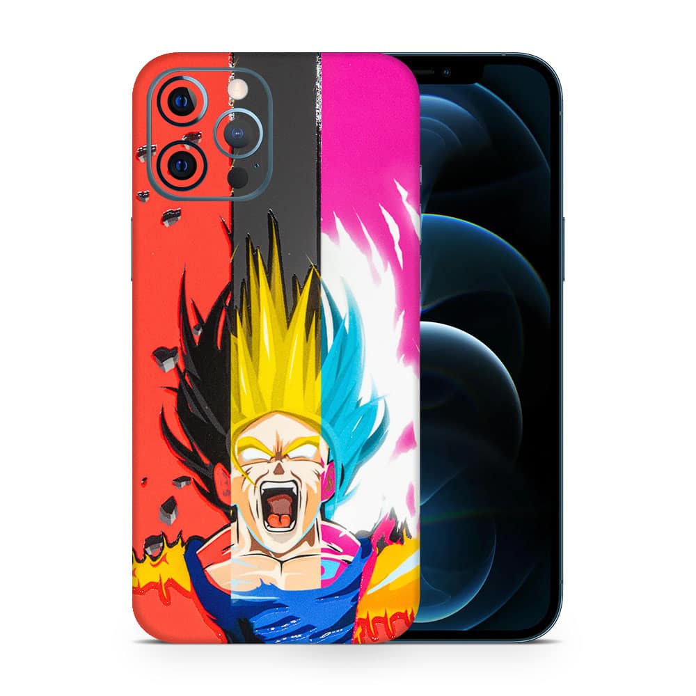 Iphone 12 pro max angry goku 3d skin wrapitskin