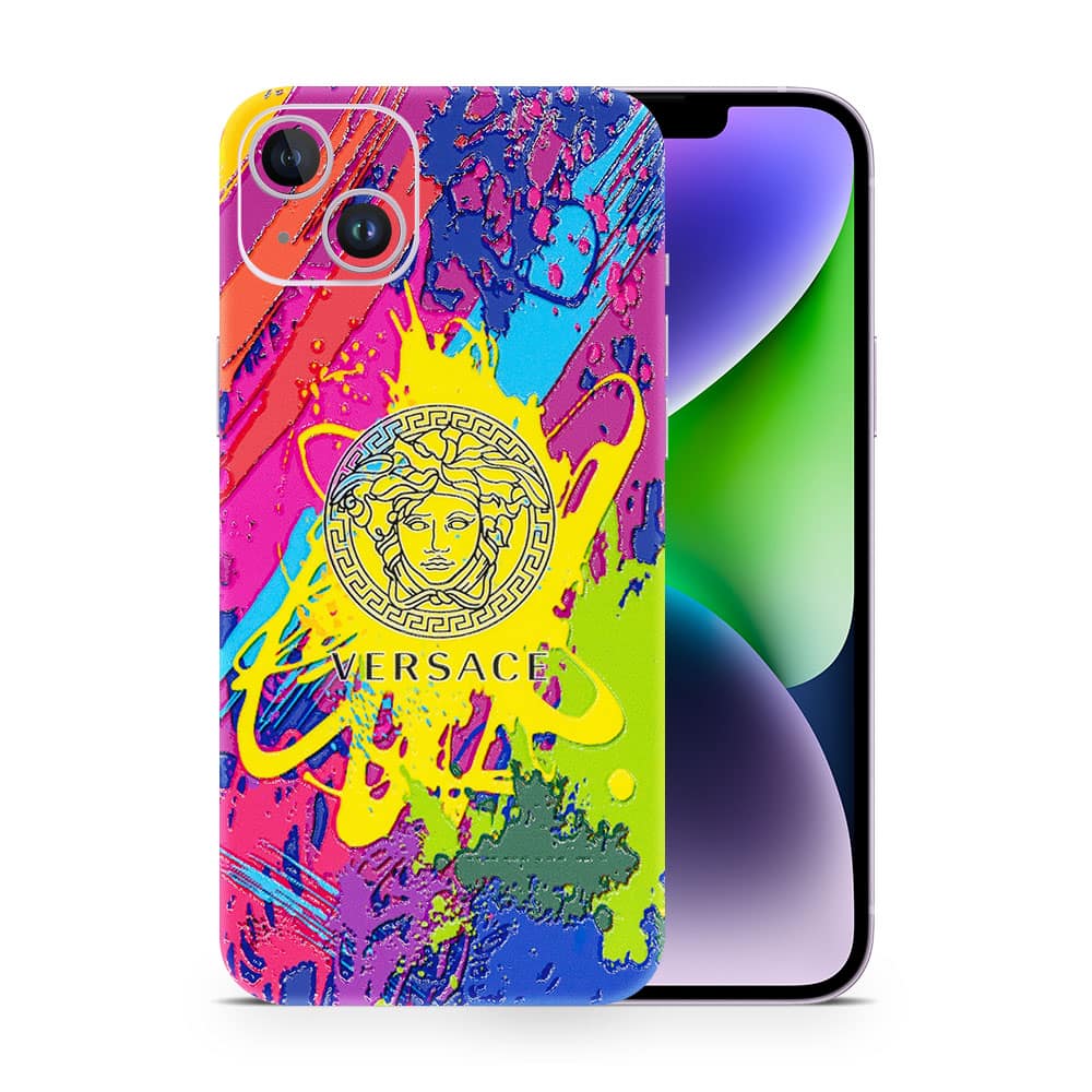 Iphone 14 plus versace colorful 3d skin wrapitskin