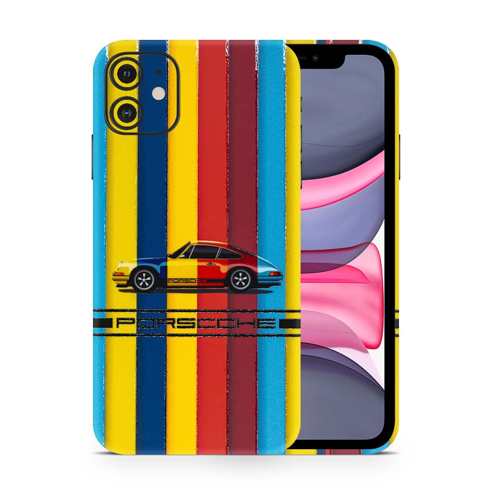 Iphone 11 porsche multicolor 3d skin wrapitskin