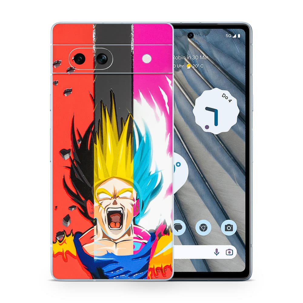 Pixel 7a angry goku 3d skin wrapitskin