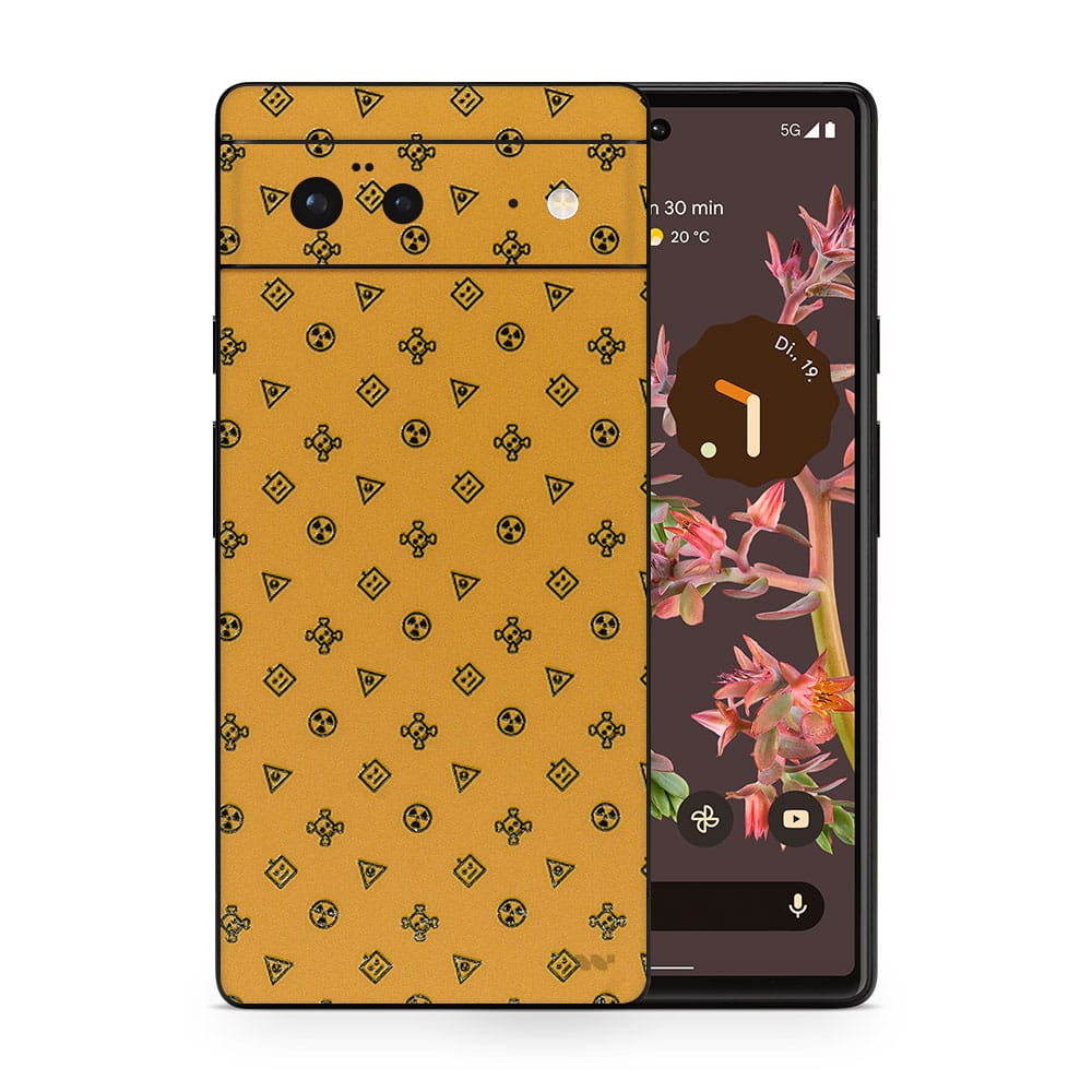 Pixel 6 yellow danger 3d skin wrapitskin