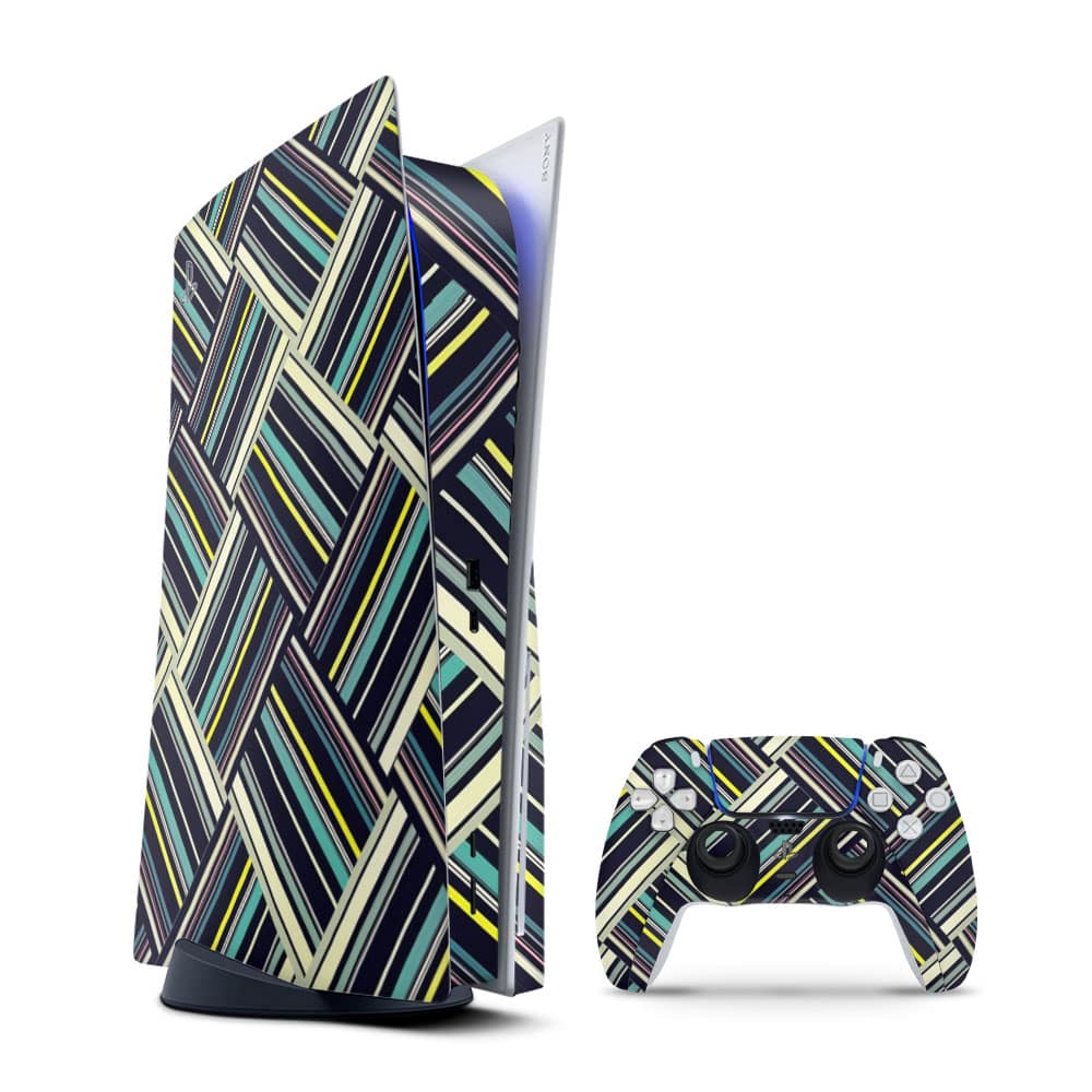 Playstation 5 disk edition striped abstract skin wrapitskin