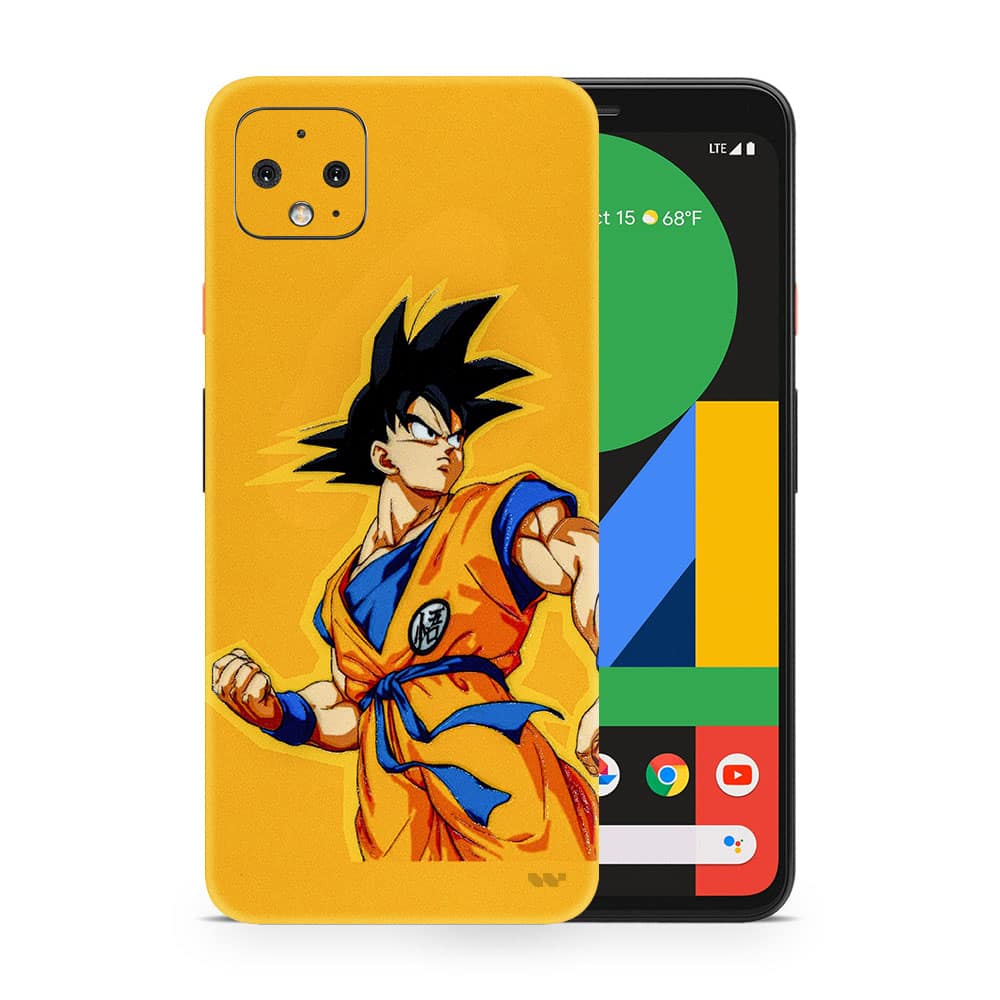 Pixel 4 goku yellow 3d skin wrapitskin