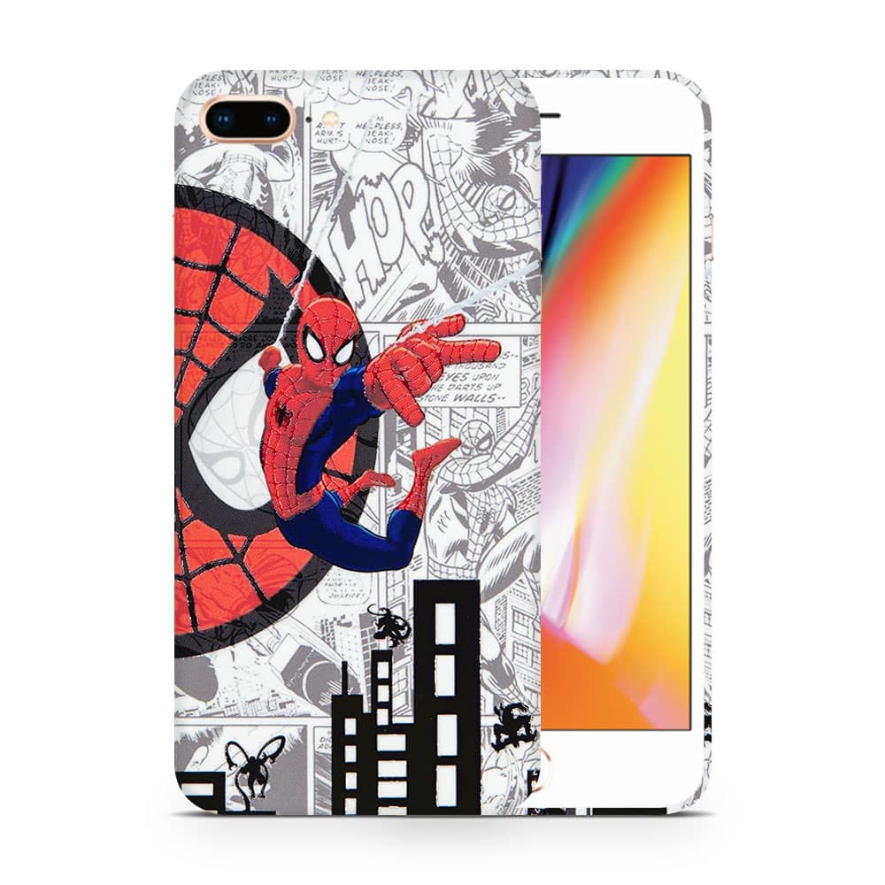 Iphone 8 plus spiderman comic 3d skin wrapitskin