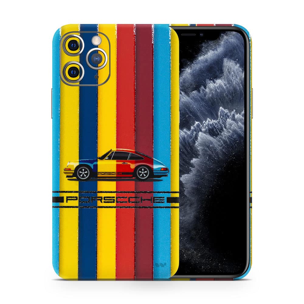 Iphone 11 pro max porsche multicolor 3d skin wrapitskin