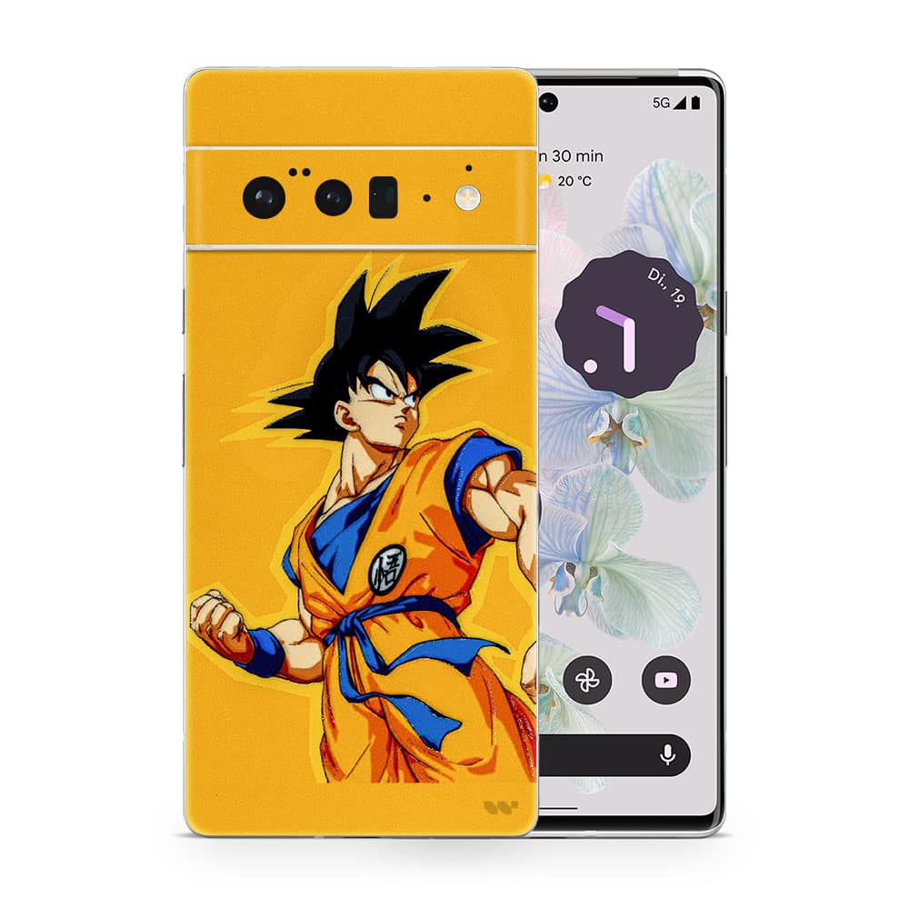 Pixel 6 pro goku yellow 3d skin wrapitskin
