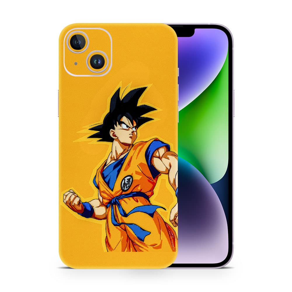 Iphone 14 plus goku yellow 3d skin wrapitskin