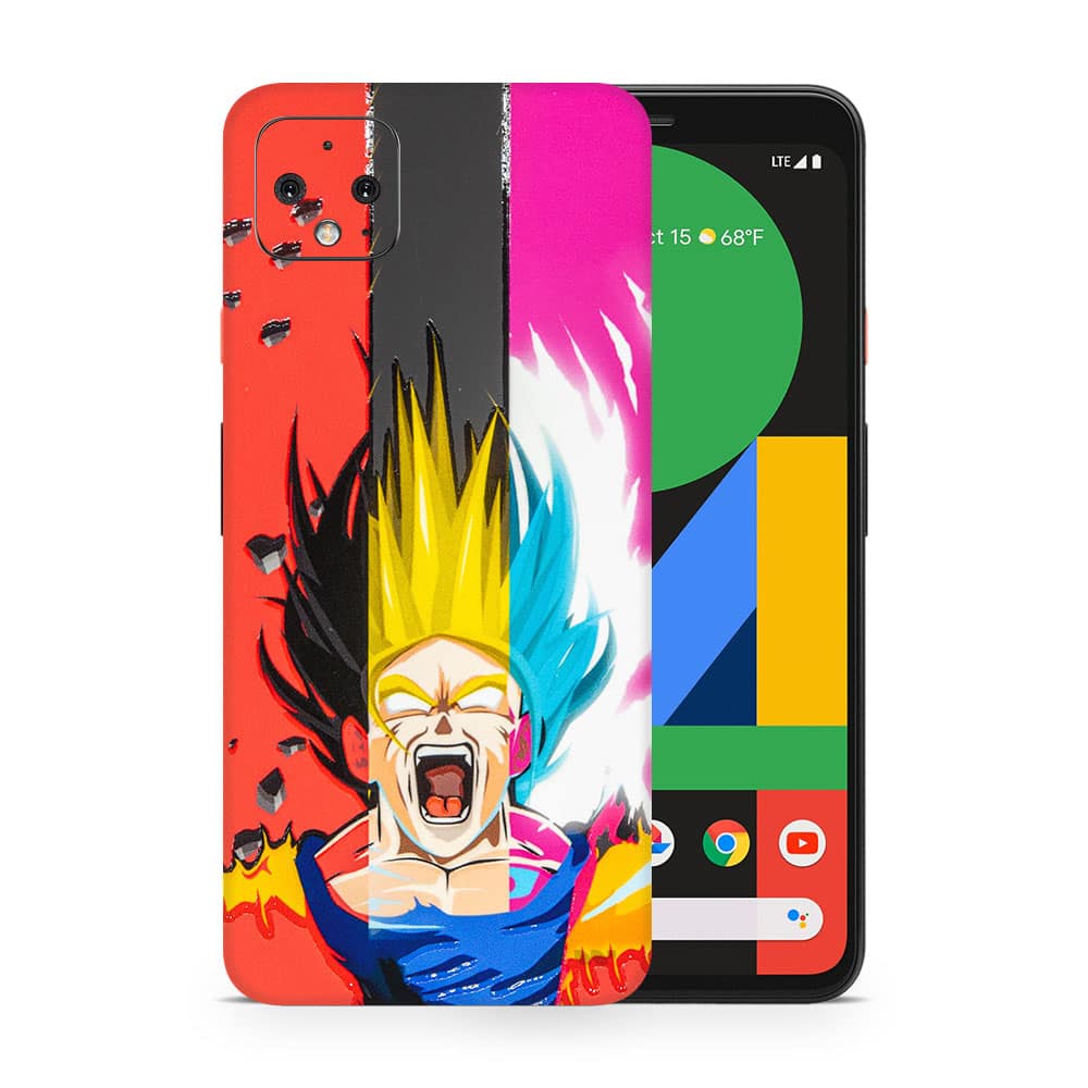 Pixel 4 angry goku 3d skin wrapitskin
