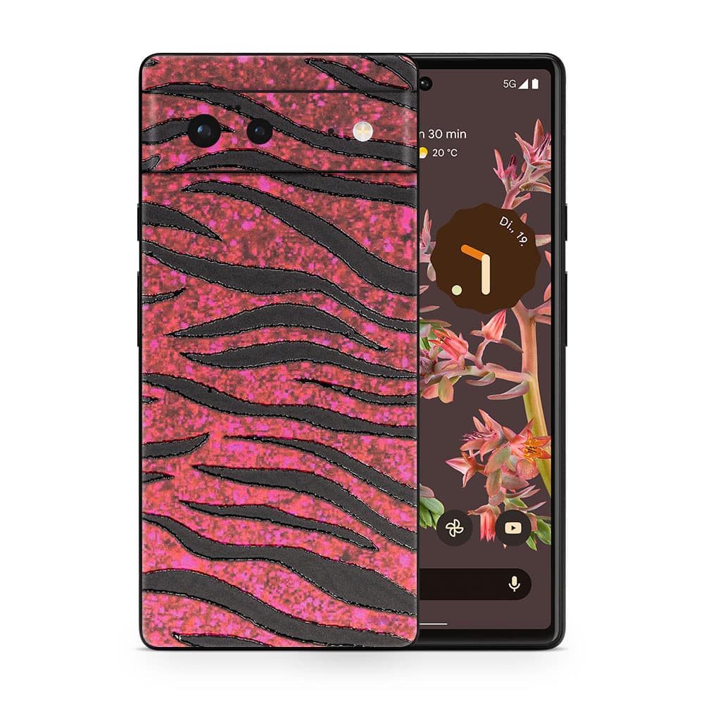Pixel 6 red zebra 3d skin wrapitskin