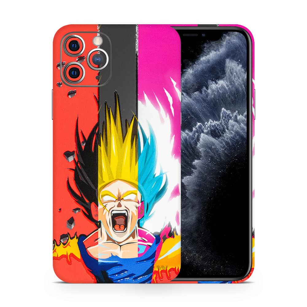 Iphone 11 pro max angry goku 3d skin wrapitskin