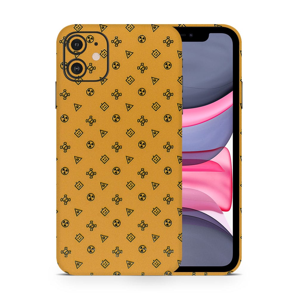 Iphone 11 yellow danger 3d skin wrapitskin