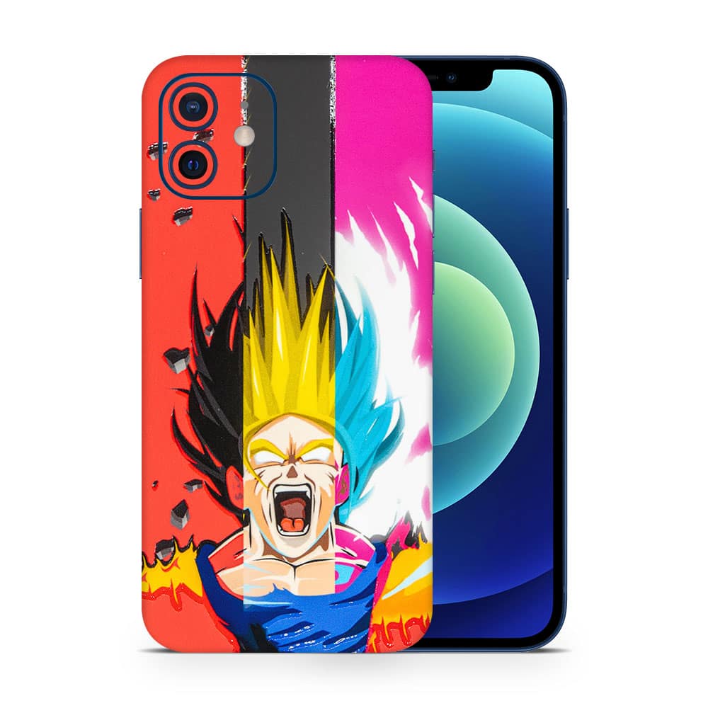 Iphone 12 mini angry goku 3d skin wrapitskin