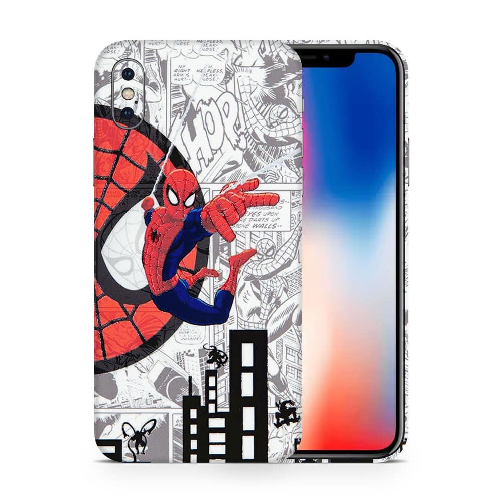 Iphone x spiderman comic 3d skin wrapitskin