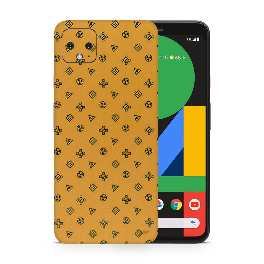 Pixel 4 yellow danger 3d skin wrapitskin