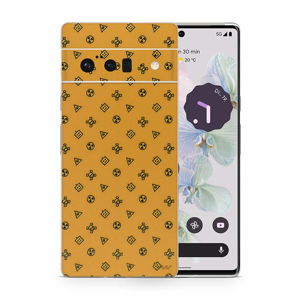 Pixel 6 pro yellow danger 3d skin wrapitskin