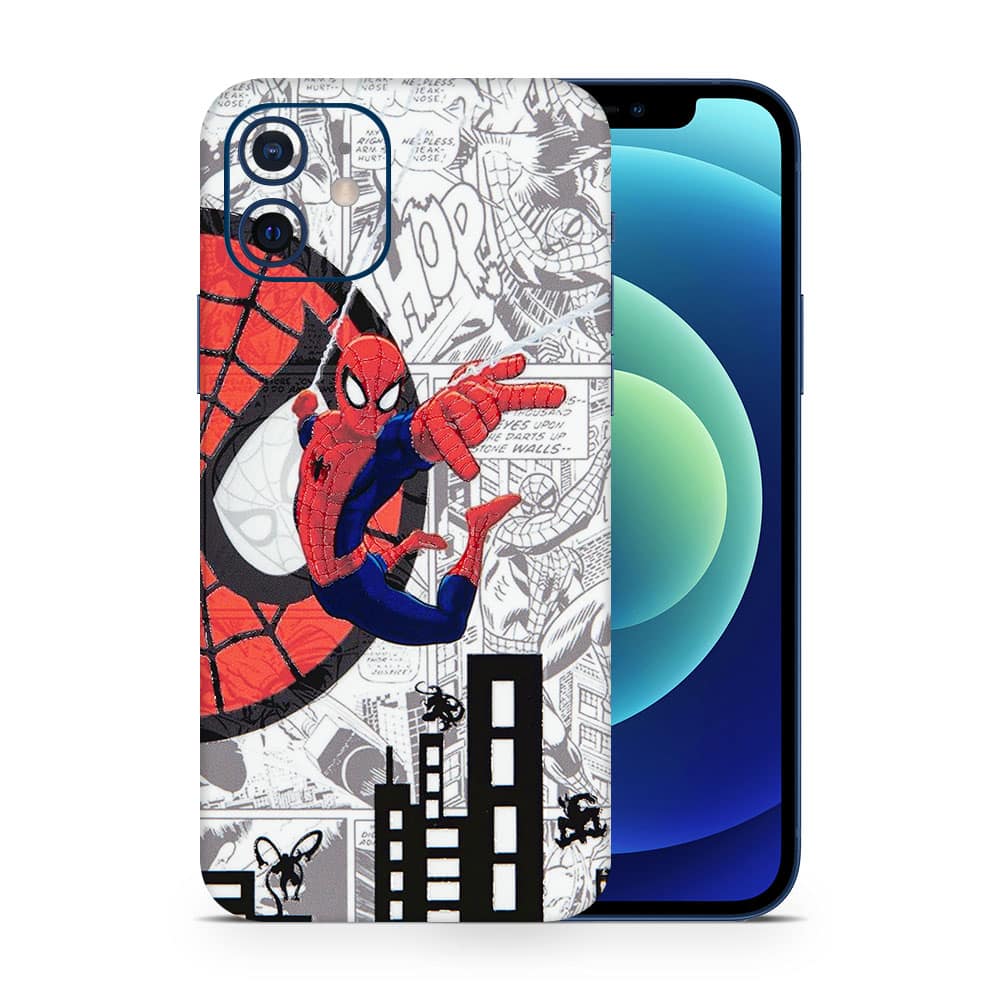 Iphone 12 spiderman comic 3d skin wrapitskin