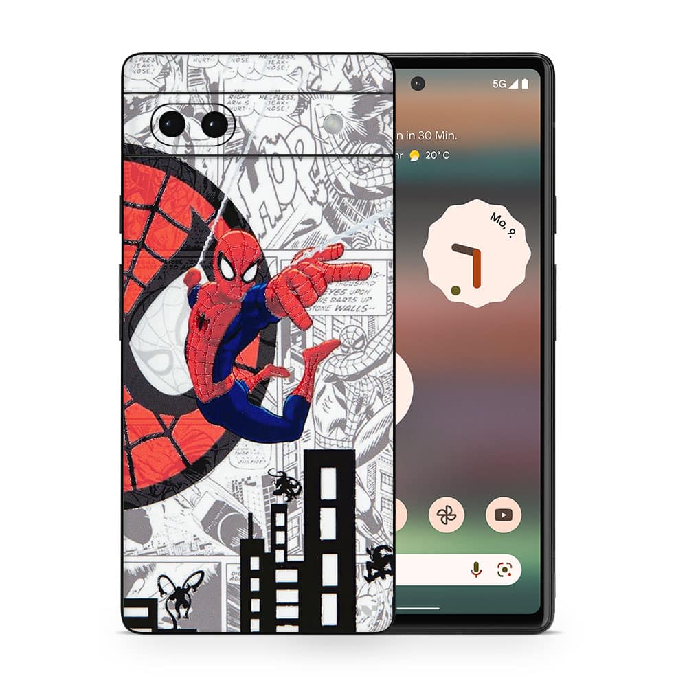 Pixel 6a spiderman comic 3d skin wrapitskin